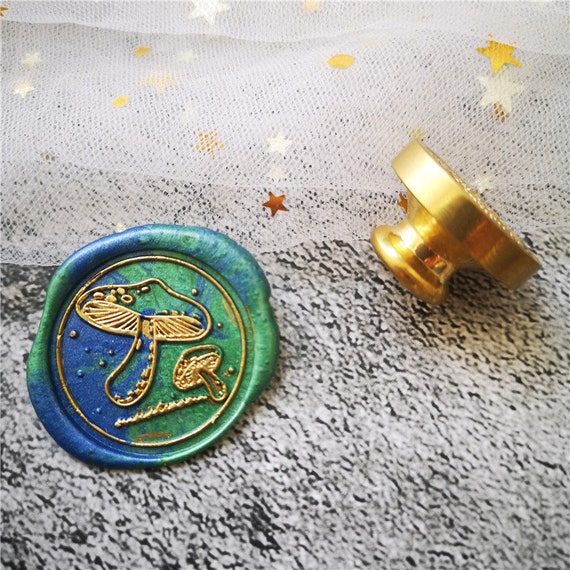 Custom wax Seal Kit wax stamp Mushroom Wreath seal Wax sealing wax stamp