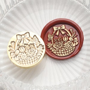 Girly Blumenkorb Wachs Siegel Set Hochzeit Custom,Blumen Hochzeit Wachsstempel Siegel,Siegelstempel Hochzeit,Siegelstempel Hochzeit,Hochzeitsstempel