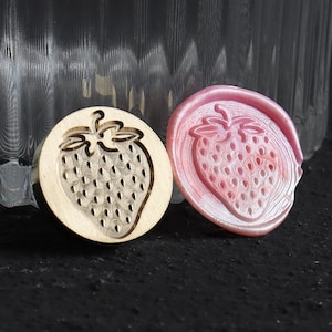 Strawberry Wax zegel stempel kit bruiloft aangepaste, bruiloft wax stempel zegel, verzegelen wax stempel, zegel stempel bruiloft, bruiloft stempel wax