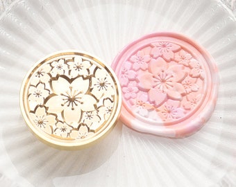 Fallen cherry blossom Wax seal stamp kit wedding custom,sakura wedding wax stamp seal ,sealing wax stamp,seal stamp wedding,wedding stamp