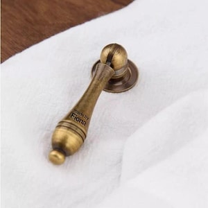 Brass Drop Drawer Knobs Antique Bronze Kitchen Cabinet Dresser Pulls Handle Custom engrave Retro Pendant Vintage Style