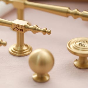 Brass cabinet Pulls Modern french Handles Cupboard Kitchen Cabinet knob, Custom engrave Dresser Pull Hardware