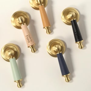 Messing lederen ladeknoppen roze mint zwart bruin kast keukenknoppen aangepaste graveer kast trekt drop ring knop moderne dressoir knoppen