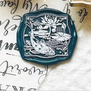 Lotus vijver Wax zegel stempel kit bruiloft aangepaste, lotus bruiloft wax stempel zegel, zegellak stempel, zegel stempel bruiloft, bruiloft stempel