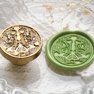Nachtvlinder bos Wax zegel stempel kit bruiloft aangepaste, nachtvlinder bruiloft wax stempel zegel, zegellak stempel, zegel stempel bruiloft, bruiloft stempel