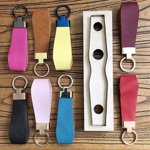 Taille personnalisée Keychain Leather Cutting Die Cut Mold, chaîne de clés Leather Punch Die Set, Leather Crafts Kraft Tool, outil de bricolage en cuir