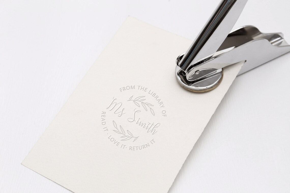 Custom From the Library of Embosser Custom Plated Library Etsy