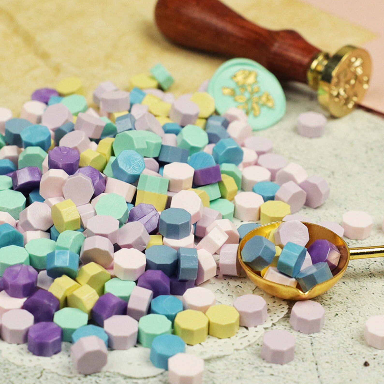 thumbnail image 2 of Wax Seal Stamp Wax Seal, Kit,Metallic Assorted Color Wax Seal Beads - 24 Colors Sealing For Making Wax Seals, Decor For Envelope Letter Wedding Invitation And Sealing Wine Bottle Wax Beads 2 of 9
