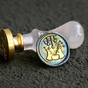 Kit de selo de cera de coelho estrela, personalizado para casamento, selo de cera de casamento, selo de cera de vedação, selo de casamento, cera de selo de casamento