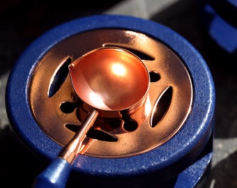 Horno de sellado de cera de metal azul, herramienta para horno de fusión de cera, fundidor de cera, sellado de cera casero, herramientas de bricolaje para sellos de sellado de cera,