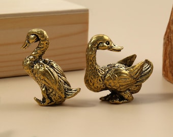Vintage Goose Drawer Knob, Solid Brass Swan Cabinet Knobs Handles, Duck DIY Animals Dresser Closet Knobs, Wardrobe Pulls, Cabinet Hardware