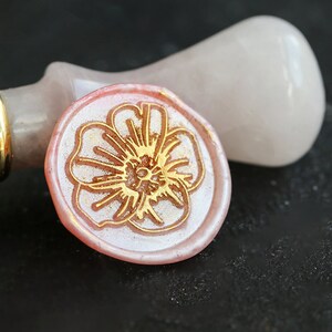 Flower Wax zegel stempel kit bruiloft aangepaste, papaver bruiloft wax stempel zegel, verzegeling wax stempel, zegel stempel bruiloft, bruiloft stempel wax