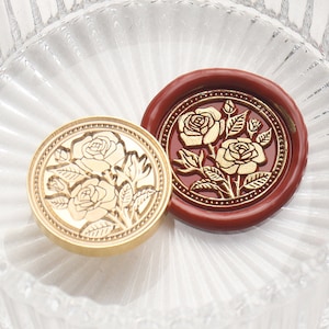 Karmozijnrode roos Wax zegel kit bruiloft aangepaste, bloem bruiloft wax stempel zegel, zegel was stempel, zegel stempel bruiloft, bruiloft stempel