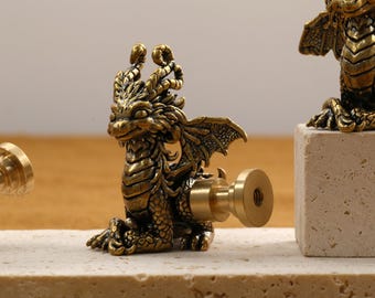 Poignées et boutons de meuble en laiton massif, motif dragon, bouton de tiroir vieilli, boutons de commode/penderie, poignées de placard, quincaillerie pour meubles