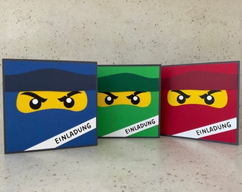 12 Umschläge Kindergeburtstag T3 Lego Ninjago Einladungskarten 12er Set W 