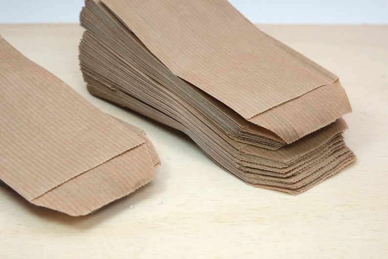 Brown paper bags glassine kraft paper bags 6 x 103cm small Etsy