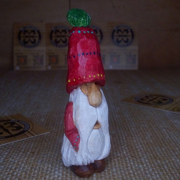 Gnome, Lutin, Sculpture Bois Mystique, Mystical Woodcarving, Magique, Magical