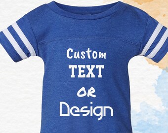 TEXTO PERSONALIZADO o DISEÑO Body de bebé, regalo de cumpleaños de bebé, Baby Shower, patriótico, traje personalizado, Vintage Jersey color Onesie