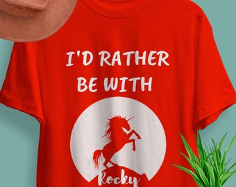 I'D RATHER BE With Tobby...,Personalized Horse Shirt - Custom Equestrian Shirt - Horse Lover Gift - Horse Riding Shirt - Horse Racing Shirt
