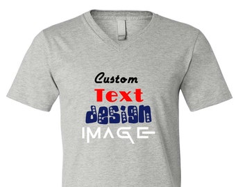 Camisas unisex con cuello en V de diseño personalizado, camisetas para hombres, mujeres, mamá, camisas de papá, cumpleaños, novia, graduación, regalo de aniversario, camisas personalizadas