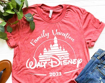 Custom Walt Disney Family Vacation 2023 T-Shirts I Personalize Disney Family Matching Tees I Disney World, Disney Land Shirts