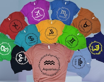 Astrology Shirt, Zodiac Signs Shirt, Zodiac Shirt, Horoscope Gift, Birthday Gifts, Astrology Gift, Horoscope Constellations Shirt,