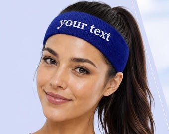 Personalized Terry Sweat HEADBANDS - Custom Text or Design on Headbands - Sport Sweat Terry Head Bands