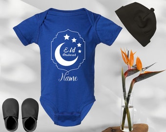 Eid Mubarak Baby Outfit, My First Eid Baby Bodysuit, Baby's 1st Eid Onesie, Smile Crescent Eid Baby Shirts