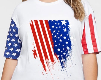 Camisetas del 4 de julio, Camisetas de Estados Unidos, Camisetas del Día de la Independencia, Camiseta con la bandera de EE. UU., Camisetas con la bandera de EE. UU.