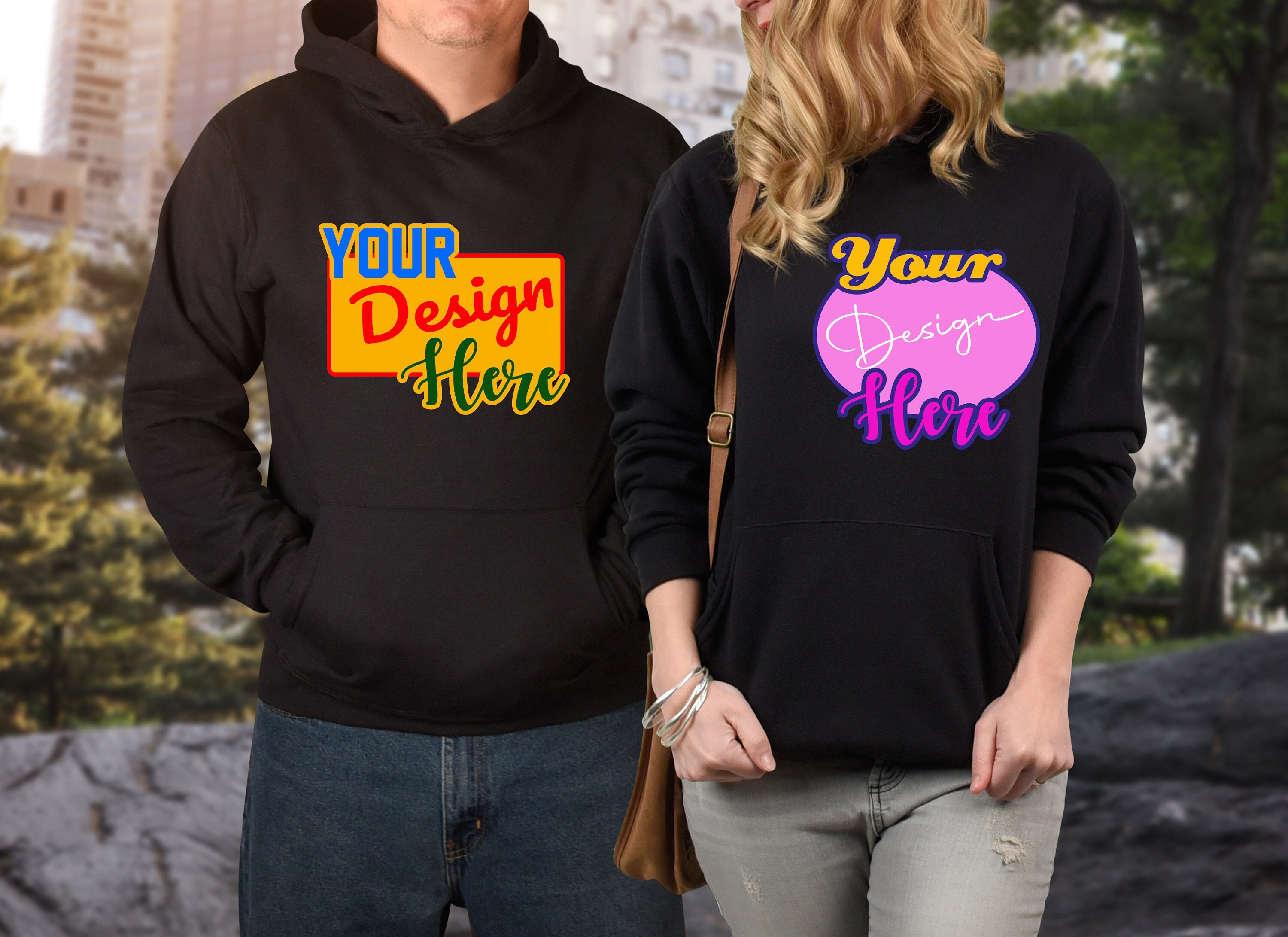 Custom Text Matching Hoodies for Men 
