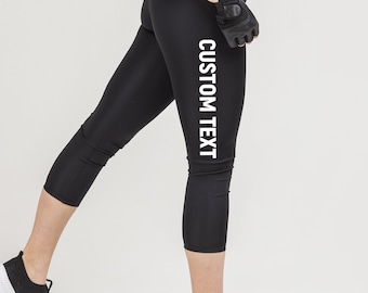 CUSTOM Women's Practice CAPRIS Leggings, Pants Workout Yoga Gym, Workout Leggings, Design Your Own Yoga Pants, Spandex & High Waisted
