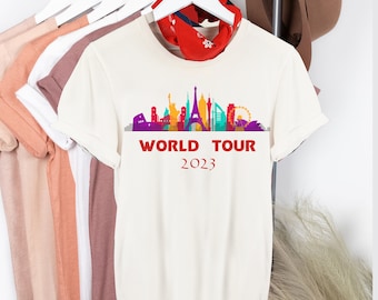 World Tour 2023 Family Vacation Shirts, Family Matching Vacation 2023 Tee, World Tour Shirts, World Cities Family Trip Shirts