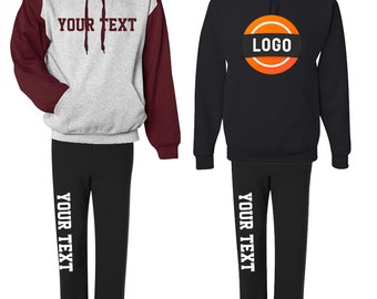 Sudadera personalizada con parte inferior abierta, sudaderas con capucha y pantalones deportivos con parte inferior abierta para deportes, invierno, aniversario, cumpleaños, San Valentín, parejas