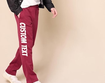 Custom OPEN-Bottom SWEATPANTS for Men's, Personalized Unisex Sport Gift Sweatpants