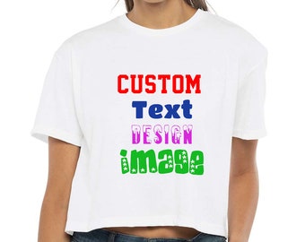 Camisas CROPPED personalizadas para mujeres, aniversario personalizado, camisas de regalo de cumpleaños para niñas y mujeres, camisas de mamá, camisas de novia, camisa de verano