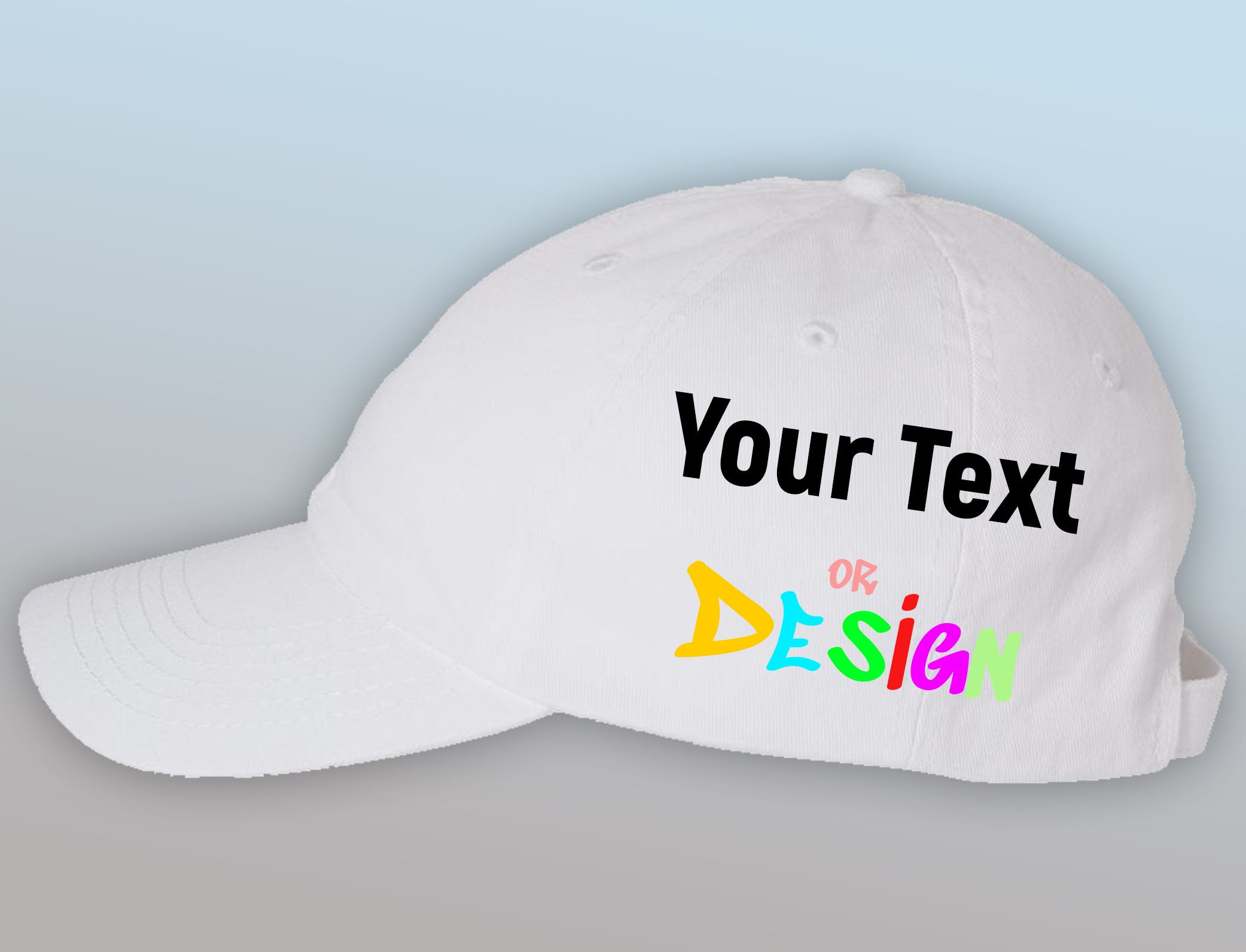 Personalize Your Cap, Custom Bio-washed Classic Cap, Custom Text or ...