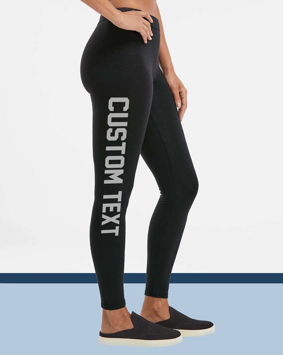 CUSTOM LEGGINGS Pants for Women and Youths Workout Yoga Gym Your Text Here, Workout Leggings, Design Your Own Spandex & High Waisted Pants