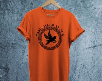 Camiseta del campamento mestizo I Percy Jackson Chronicles Branches y camiseta olímpica SPQR I Hombres, mujeres, jóvenes, niños pequeños Camisas de Halloween