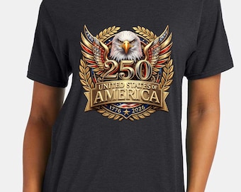 USA 250th Anniversary T-Shirt, Independence Day Eagle Graphic Tee