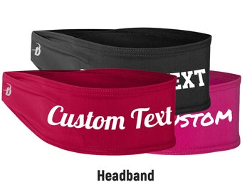 Personalized Headbands I Custom Text or Design on Headbands I Polyester/Spandex Sport Head Bands