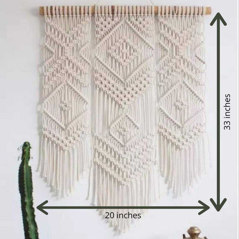 Woven Macrame wall hangings yarn wall hanging Modern Macrame Hanging wall art Boho geometric art tapestry Macrame curtains Gifts for her image 4