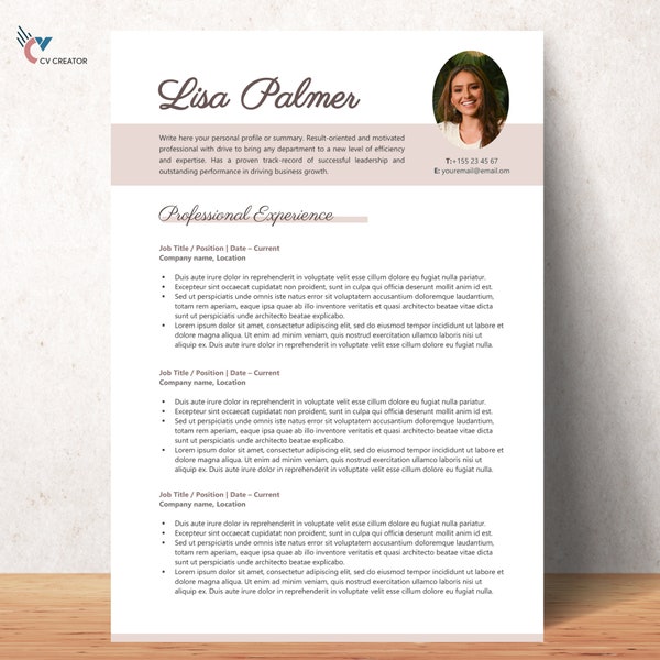 Classy Resume Template and Cover Letter Template for Microsoft Word | CV Template | Modern Resume | Professional CV