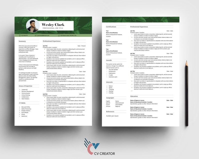 Green Leaves Resume Template and - Il 794xN.2751721018 Ar67 