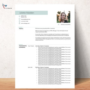 Simple Resume Template and Cover Letter Template for Microsoft Word | CV Template | Clean Resume | Basic CV