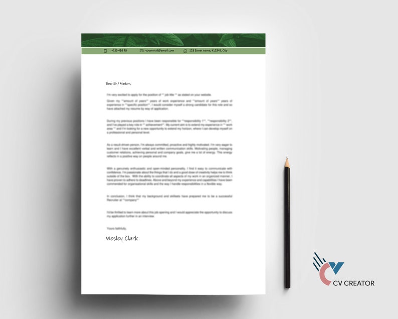 Green Leaves Resume Template and - Il 794xN.2751720994 Ro6b 