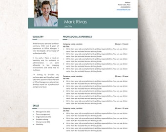 Functional Resume Template and Cover Letter Template for Microsoft Word | CV Template | Business Resume | Corporate CV
