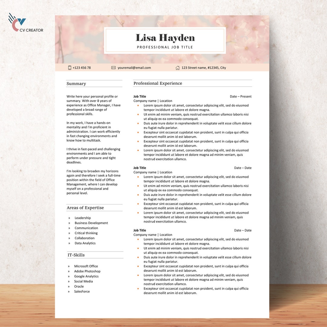 Cute Resume Template and Cover - Il 1080xN.5722883117 E025 