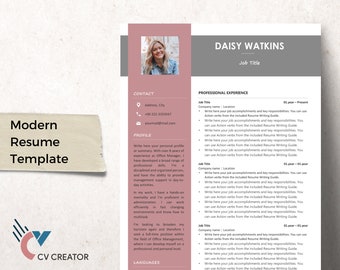 Modern Resume Template and Cover Letter Template for Microsoft Word | CV Template | Modern Resume | Professional CV