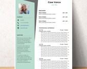 Modern Resume Template & Cover Letter: Microsoft Word CV (A4/Letter)