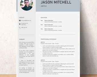 Modern Resume Template and Cover Letter Template for Microsoft Word | CV Template | Clean Resume | Professional CV